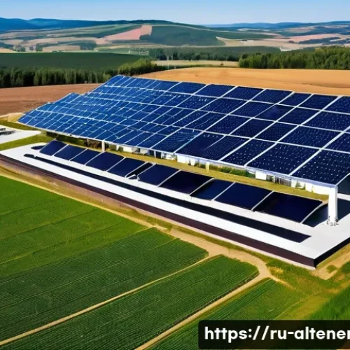 Home 30 대체에너지 기술 발전 전망 - A modern solar power plant in southern Russia during a bright sunny day, featuring sleek solar panel...